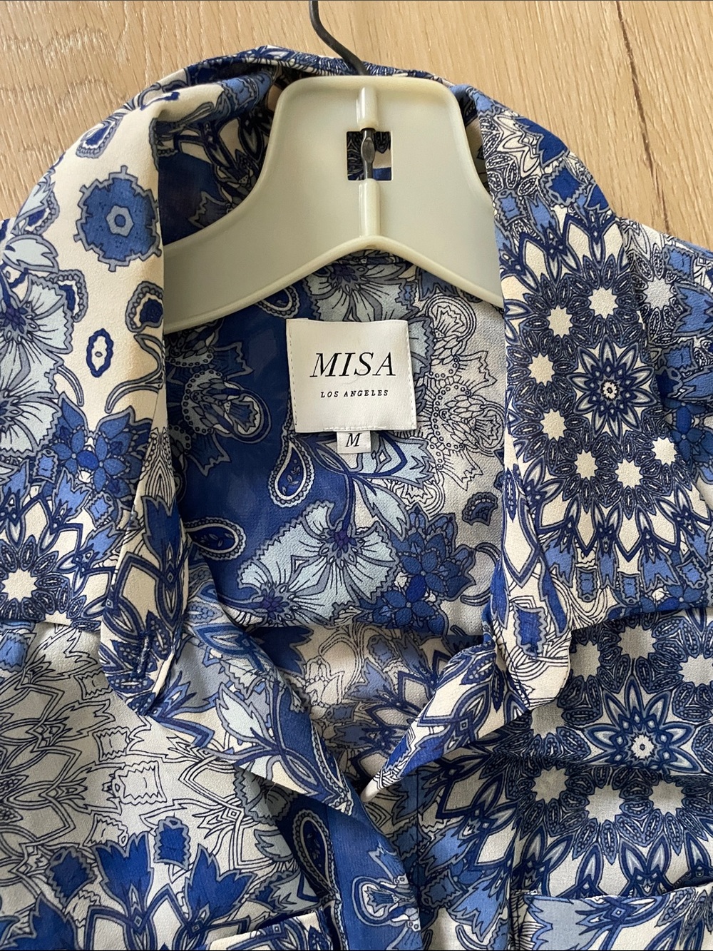 Misa Los Angeles Blue and White Floral Long-Sleeve Maxi Dress - Picture 2 of 6